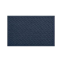 Online Designer Hallway/Entry Thirsty Dashes Blue Doormat 22"x34"