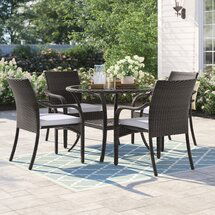 Online Designer Bedroom Bennington 5 Piece Dining Set with Cushions