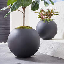 Online Designer Patio Sphere Large Dark Grey Indoor/Outdoor Planter 26"