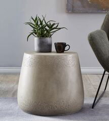 Online Designer Bedroom 16.25'' Tall Concrete Pedestal End Table