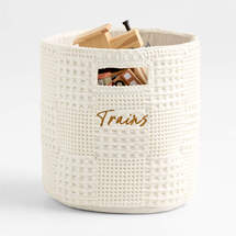 Online Designer Living Room Nella Cream Organic Cotton Shelf Storage Bin with Handles