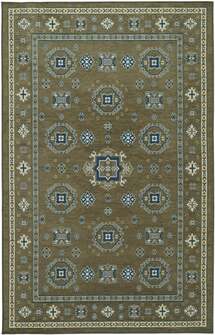 Online Designer Hallway/Entry Folk Star Slim Washable Olive Area Rug
