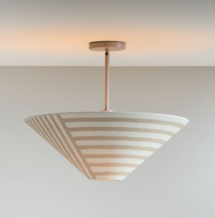 Online Designer Living Room Zuri Stripe Paper-Mache 24" Kids Semi-Flush Mount Ceiling Light