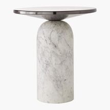 Online Designer Combined Living/Dining Martini Side Table with White Marble Base