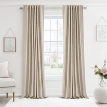 Online Designer Bedroom 100% Blackout Linen Textured Curtains