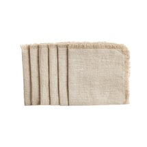 Online Designer Combined Living/Dining Natural Cocktail Solid Linen Napkins Set of 6 design by Sir/Madam