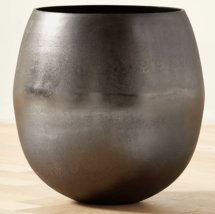 Online Designer Combined Living/Dining Rough Cast Black Aluminum Indoor Planter Large