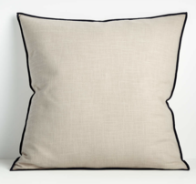 Online Designer Bedroom Organic Moonbeam 23" Merrow Stitch Cotton Pillow with Down-Alternative Insert