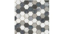 Online Designer Bathroom Esker Oxford Gray Hexagon Marble & Glass Tile