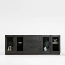Online Designer Bathroom Calypso 90" Black Wood Storage Media Console