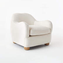 Online Designer Living Room Bacio Cream Boucle Lounge Chair with Bleached Oak Legs by Ross Cassidy
