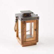Online Designer Patio Wood and rope lanterns