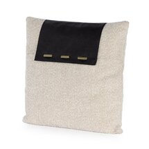 Online Designer Combined Living/Dining Boucle and Leather Pillow