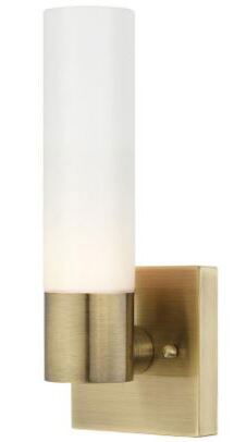 Online Designer Bathroom Livex Lighting Aero Antique Brass Sconce