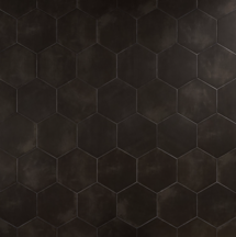 Online Designer Bathroom HexArt Nero 8" Hexagon 