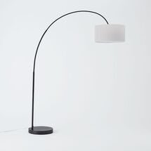 Online Designer Living Room Overarching Linen Shade Floor Lamp