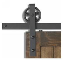 Online Designer Bathroom Colonial Elegance Wagon Rail Sandy Black Steel Sliding Door Hardware Kit