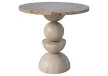 Online Designer Bedroom Sphere on Sphere Mappa Burl Side Table in Beige Color