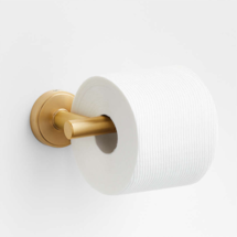 Online Designer Bathroom Modern Flat-End Brushed Brass Wall-Mounted Toilet Paper Holder