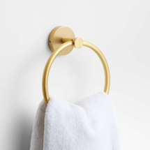 Online Designer Bathroom Tapered Brushed Brass Bathroom Hand Towel Ring