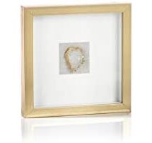 Online Designer Bathroom Zodax Muzo Gold Crystal Wall Decor, 12 x 12 Wall & Tabletop Frame, 12" x 12"