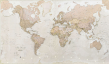 Online Designer Home/Small Office Antique World Map - home, wall hanging, push pin map, living room, gift, bedroom, home decor, map poster, study