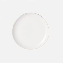 Online Designer Living Room Organic Shaped Porcelain Salad Plates - Gold Rimmed - set of 4