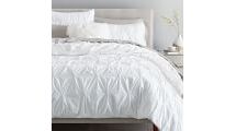 Online Designer Bedroom Organic Cotton Pintuck Duvet Cover 