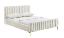 Online Designer Bedroom Angela Velvet Bed-Full-White