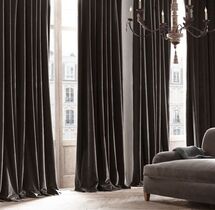 Online Designer Living Room VINTAGE VELVET DRAPERY - ROD-POCKET