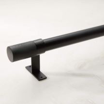 Online Designer Living Room Porter Single Matte Black Curtain Rod with Knurled Finial