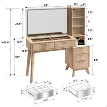 Online Designer Bedroom Carsin 48" Fluted Makeup Vanity Desk