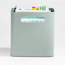Online Designer Living Room Outline Sage Green Metal Storage Bin with Handles