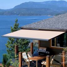 Online Designer Patio 9" H x 180" W x 122" D Multiple Awnings 9'' Fabric Cover Retractable Patio Awning