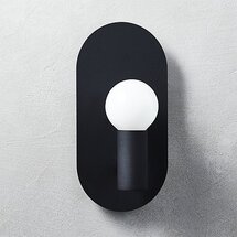 Online Designer Business/Office PLATE MATTE BLACK WALL SCONCE