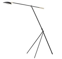 Online Designer Home/Small Office Maxim Scan 60.5" Black and Satin Brass LED Modern Tripod Floor Lamp