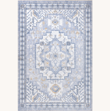 Online Designer Living Room Mildred Fringed Vintage Medallion Washable Rug