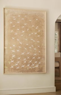 Online Designer Combined Living/Dining Crane Stencil 2 Wall Art