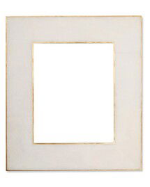 Online Designer Living Room Revised Brass Bordered Stone Picture Frame, 8" X 10", White