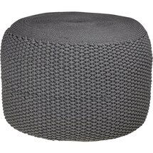 Online Designer Living Room criss knit grey pouf