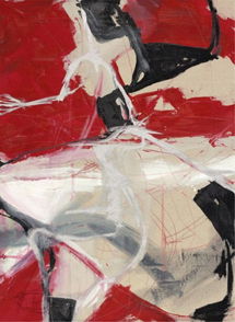 Online Designer Combined Living/Dining Red Splash Effect Custom Painting III
