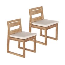 Online Designer Patio Sarsden Armless Patio Dining Chair with Cushion (Set of 2)