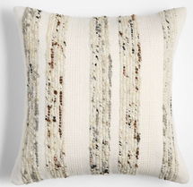 Online Designer Combined Living/Dining Bozeman Wool Blend 23"x23" Arctic Ivory Throw Pillow with Feather Insert