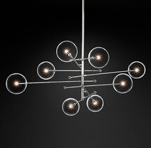 Online Designer Living Room GLASS GLOBE MOBILE 8-ARM CHANDELIER 79"