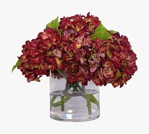 Online Designer Living Room Faux Hydrangea In Glass Vase