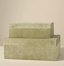 Online Designer Living Room Lulu Velvet Covered Boxes, Set of 2
