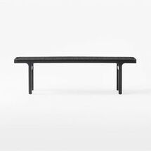 Online Designer Bedroom LARGE BLACK LEATHER WOVEN BENCH