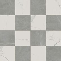 Online Designer Other Leona 12x12 Checkerboard Matte Porcelain Tile in Calacatta and Amani Grey