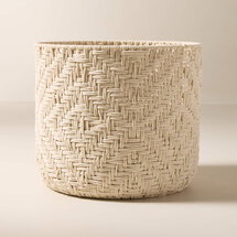 Online Designer Bedroom Rowen Handwoven Round White Cotton Storage Basket XL