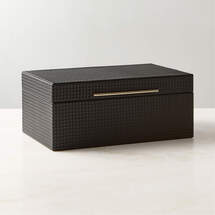 Online Designer Bedroom Marcus Black Leather Storage Box Small
